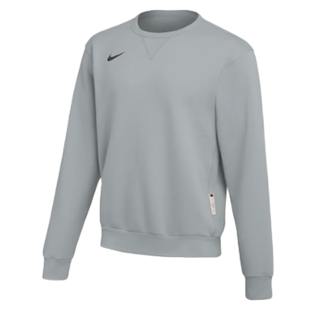 Nike Men's Standard Fit Heavy Fleece Crew Neck Grey color.