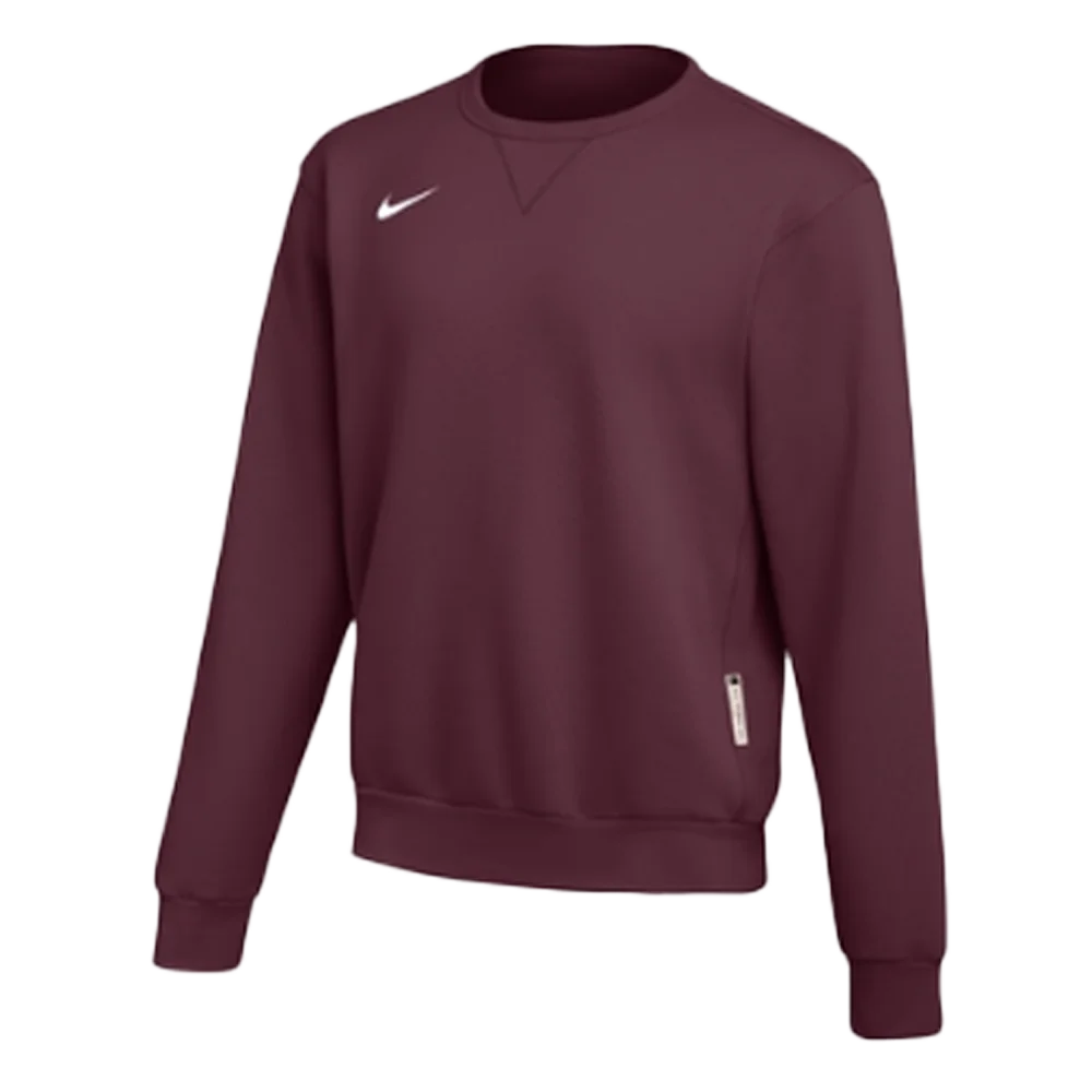 Nike Men's Standard Fit Heavy Fleece Crew Neck Maroon color.