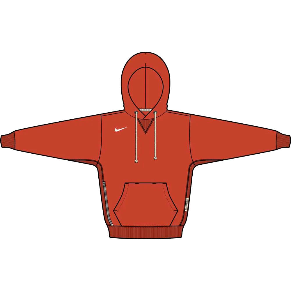 Nike Men's Standard Fit Heavy Pullover Fleece Hoodie Orange color. 