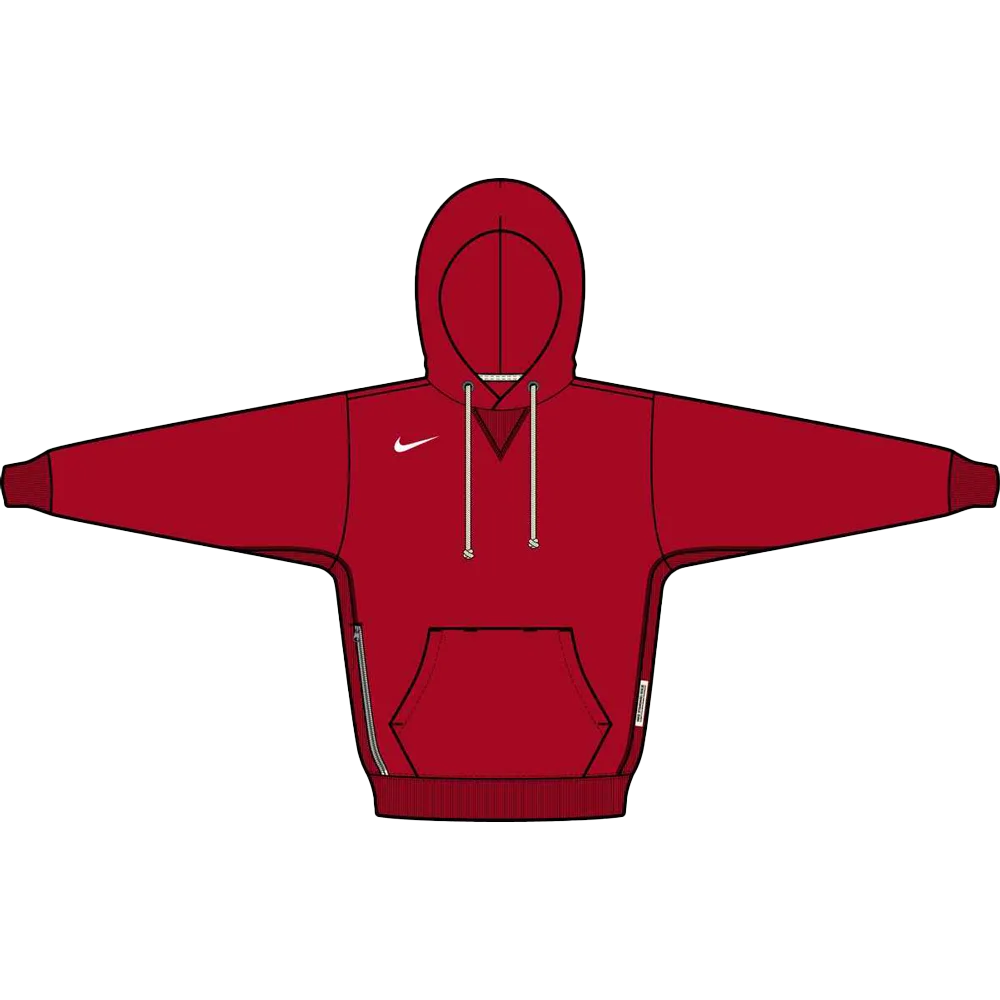 Nike Men's Standard Fit Heavy Pullover Fleece Hoodie Red color