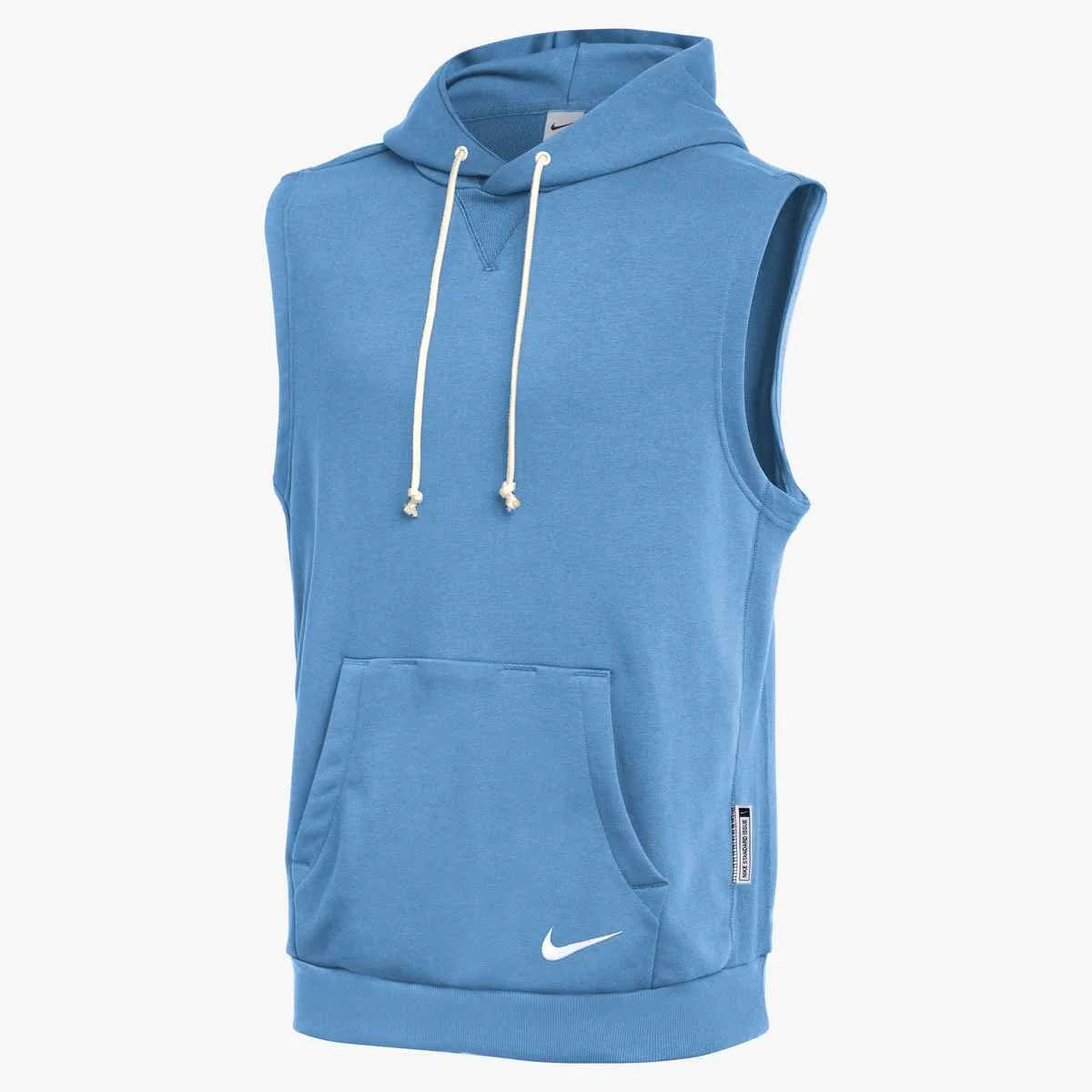 Nike Men's Standard Issue Dri-FIT Sleeveless Hoodie (Stock) Blue color.
