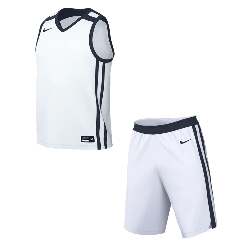 Nike Men's Stock Block Set - Jersey and Short white/navy color 