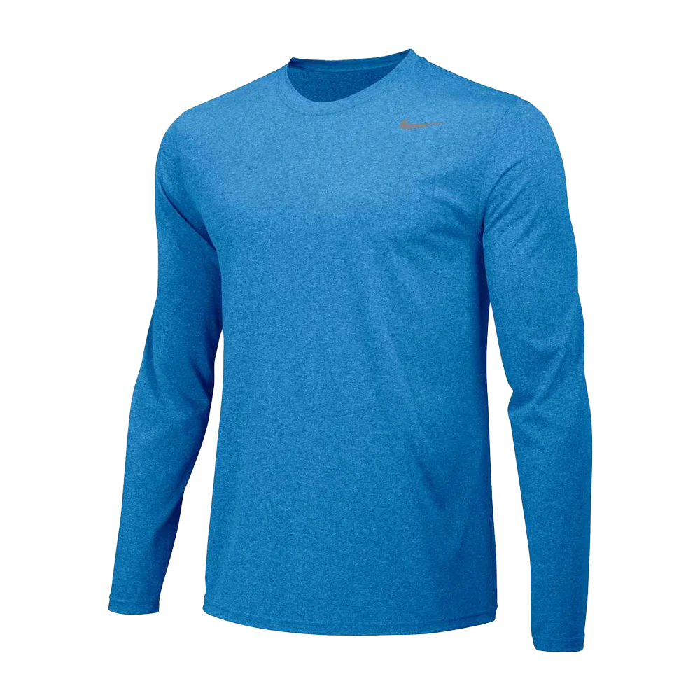 Nike Men's Team Legend Long Sleeve Crew Blue color.