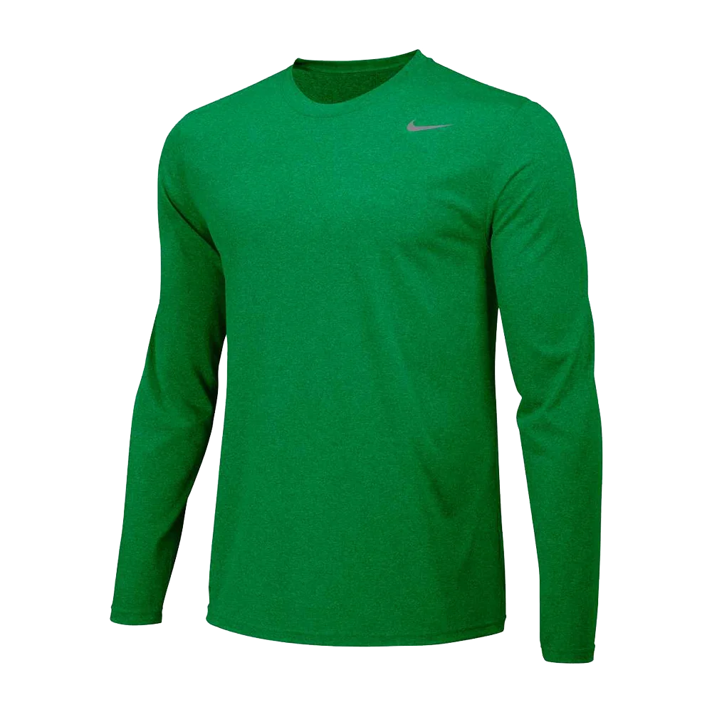 Nike Men's Team Legend Long Sleeve Crew Green color.