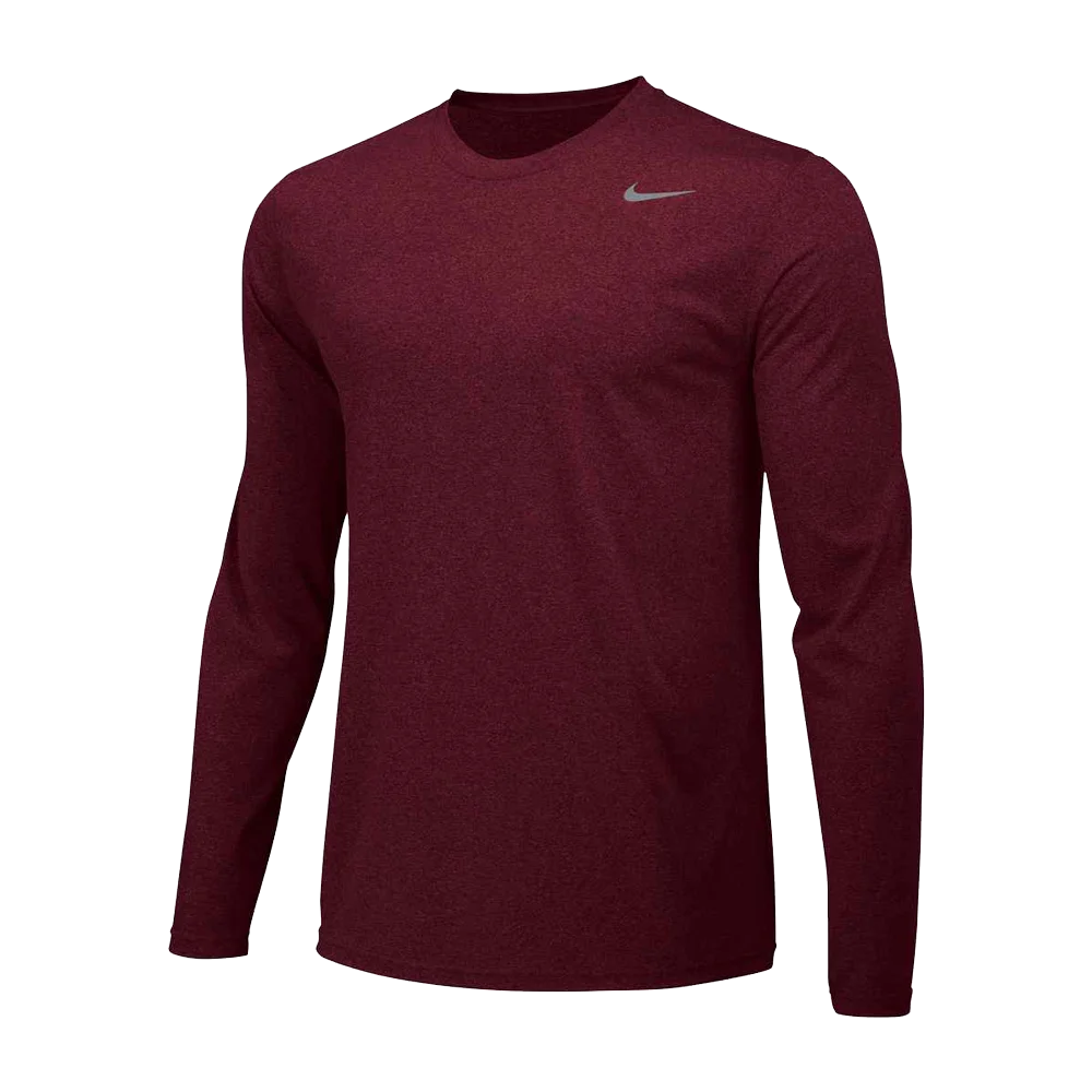 Nike Men's Team Legend Long Sleeve Crew Maroon color