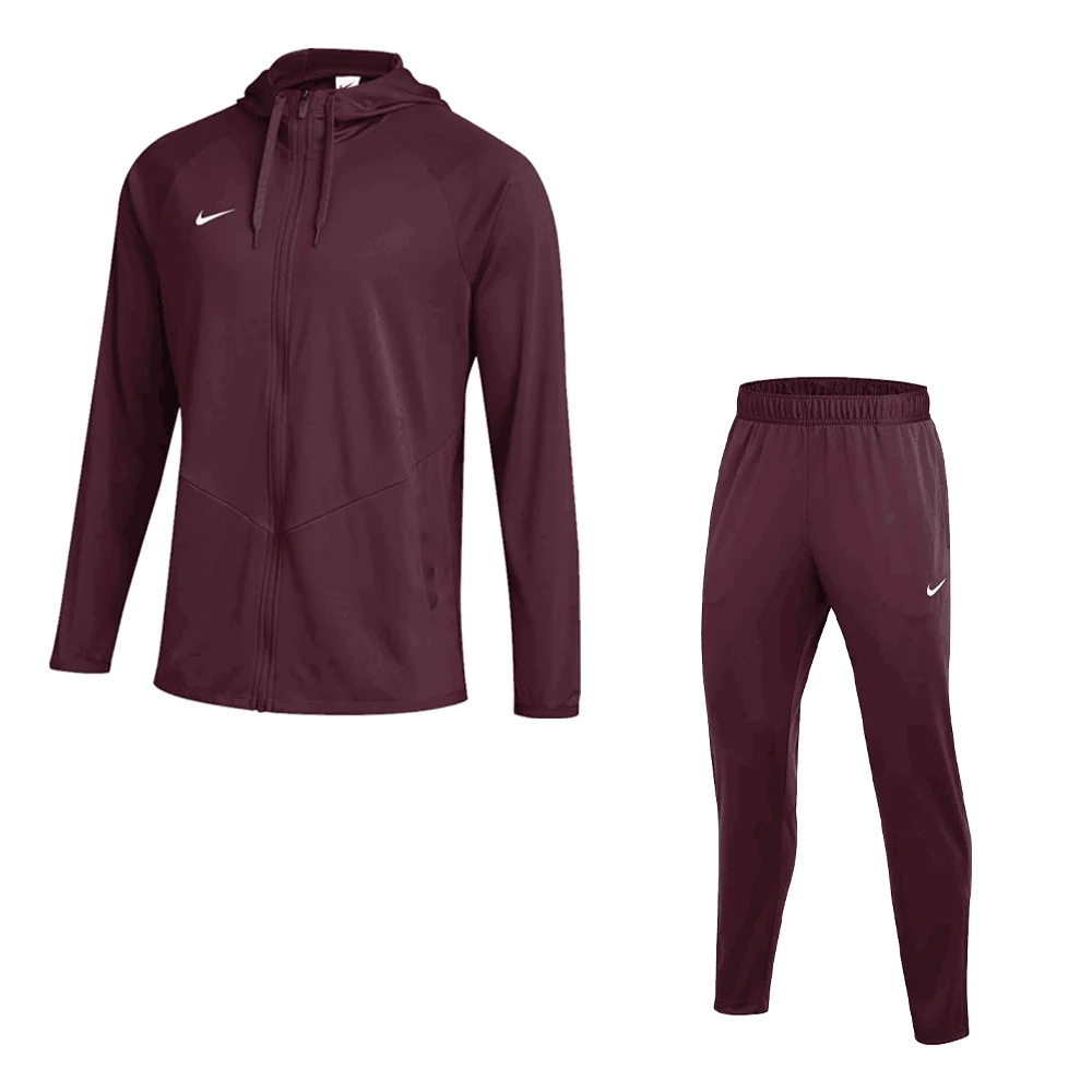 Nike Men's Team  Relentless Set - Jacket and Pants maroon  color 