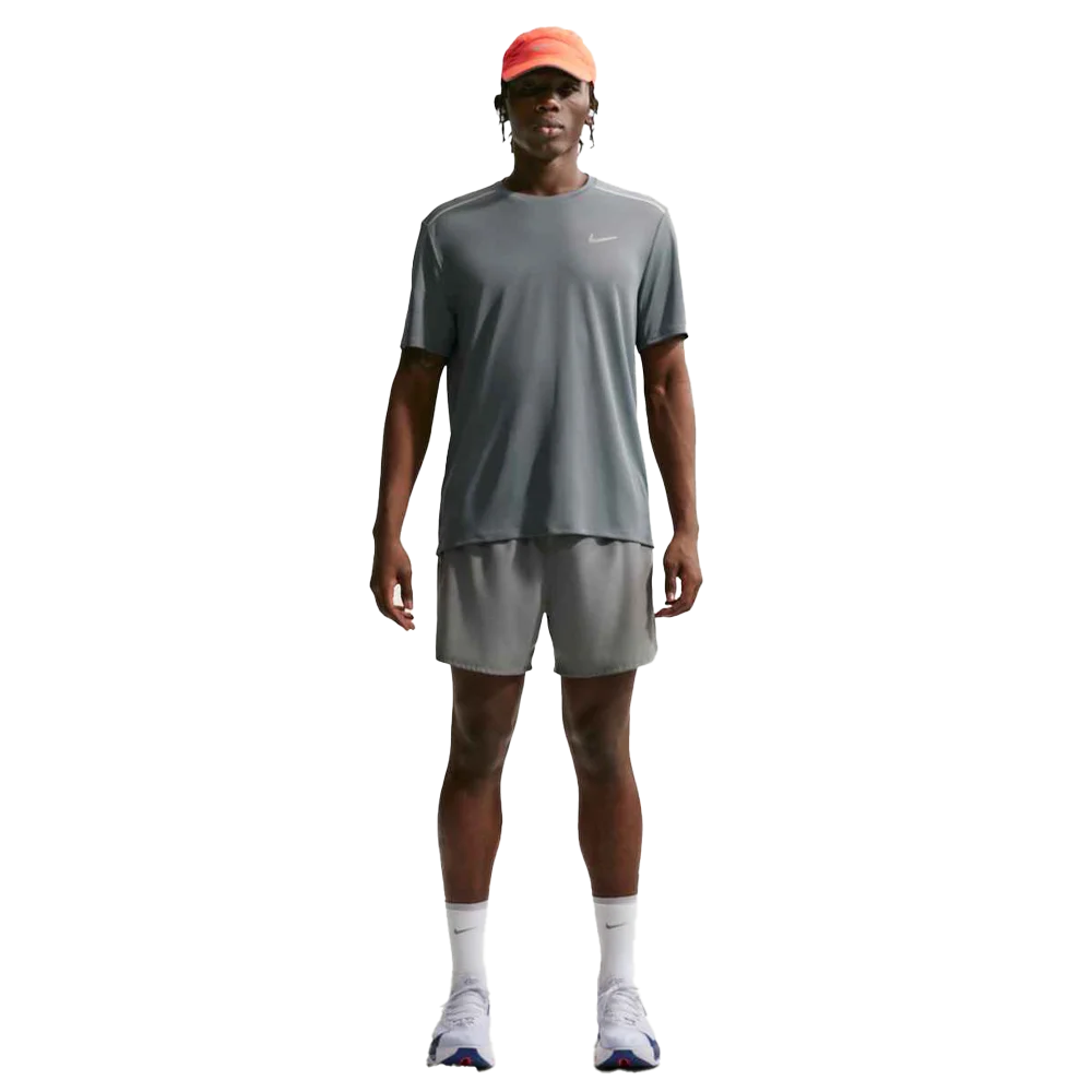 Nike Miler Men's Dri-FIT Short-Sleeve Running Top Grey color