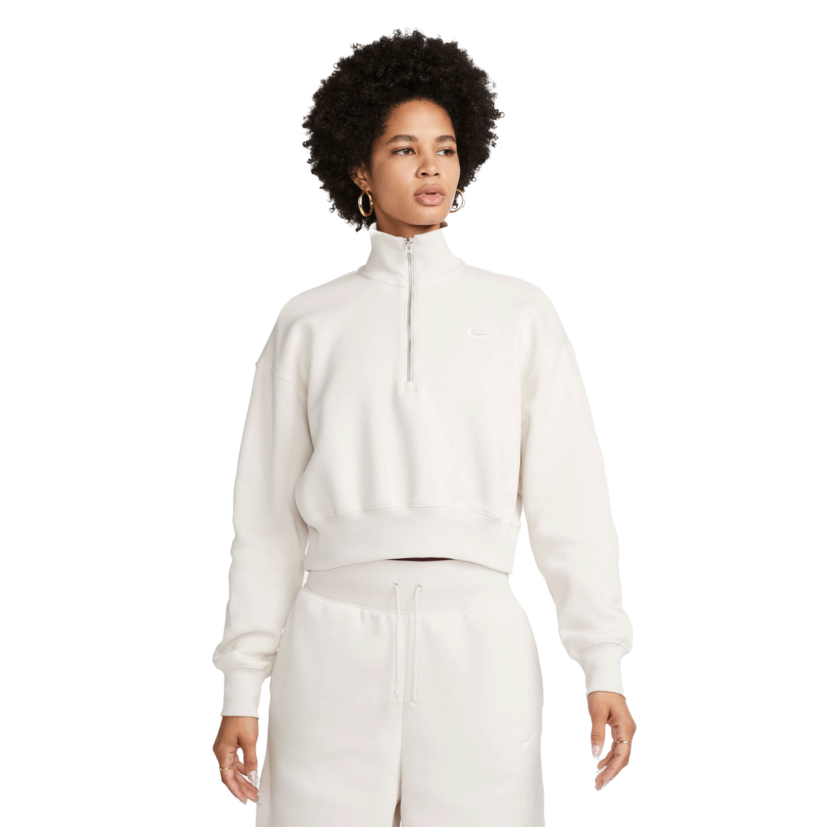 トップス Phipps 19SS SIZE M Women's Plus Size Zip Up Waffle Hoodie Top - Taupe - Curvy Sense