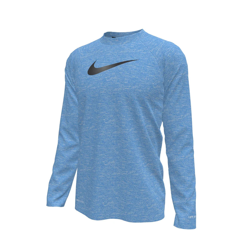 Nike Swim Boys Hydroguard Essential Big Kids Dri-FIT UV Long Sleeve Top blue color