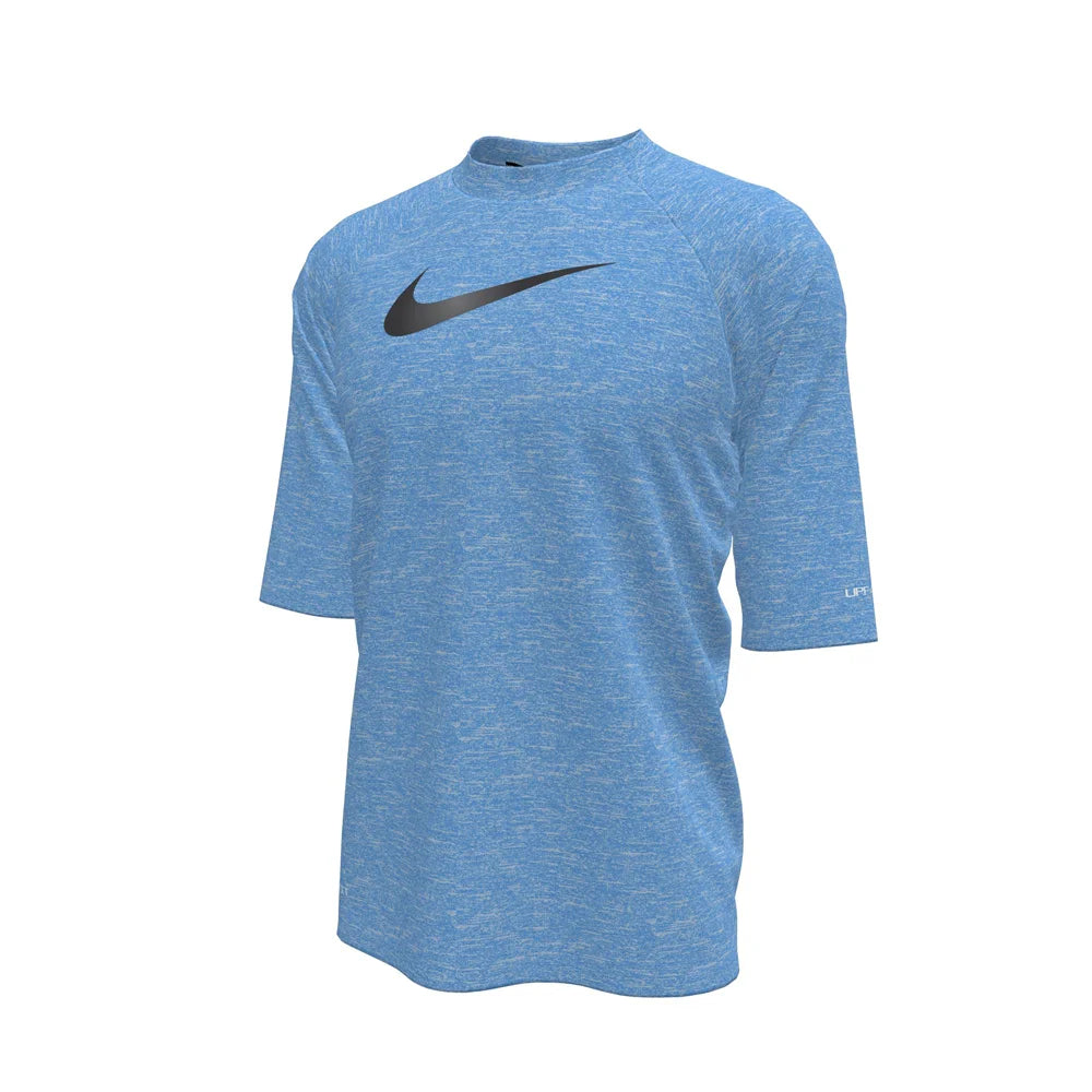 Nike Swim Boys Hydroguard Essential Big Kids Dri-FIT UV Short Sleeve Top blue.