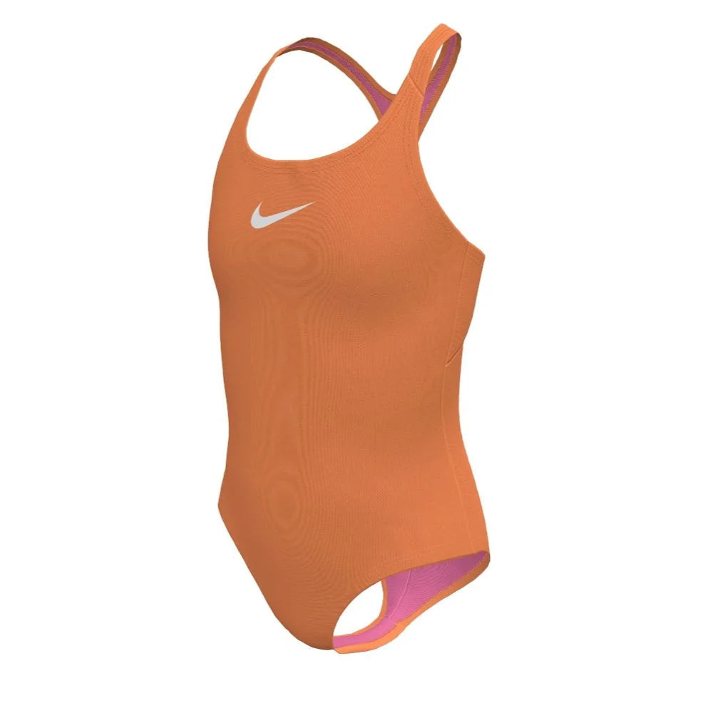 Nike Swim Girls Effortless Essential Big Kids Racerback One Piece Orange