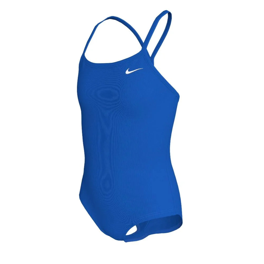 Nike Swim Girls Essential Big Kids Racerback One Piece blue color