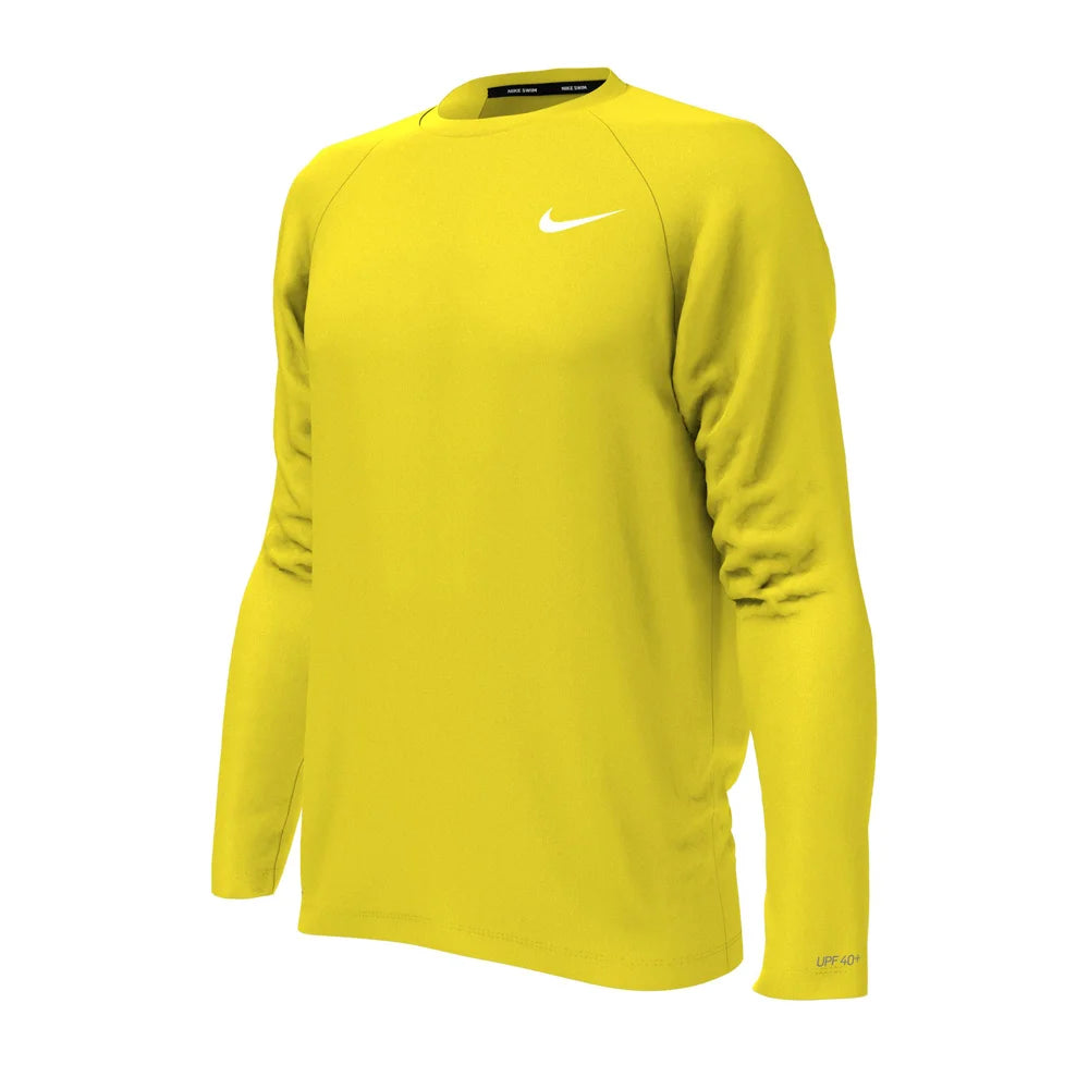 Nike Swim Men's Hydroguard Essential Dri-FIT UV Long Sleeve Top yellow