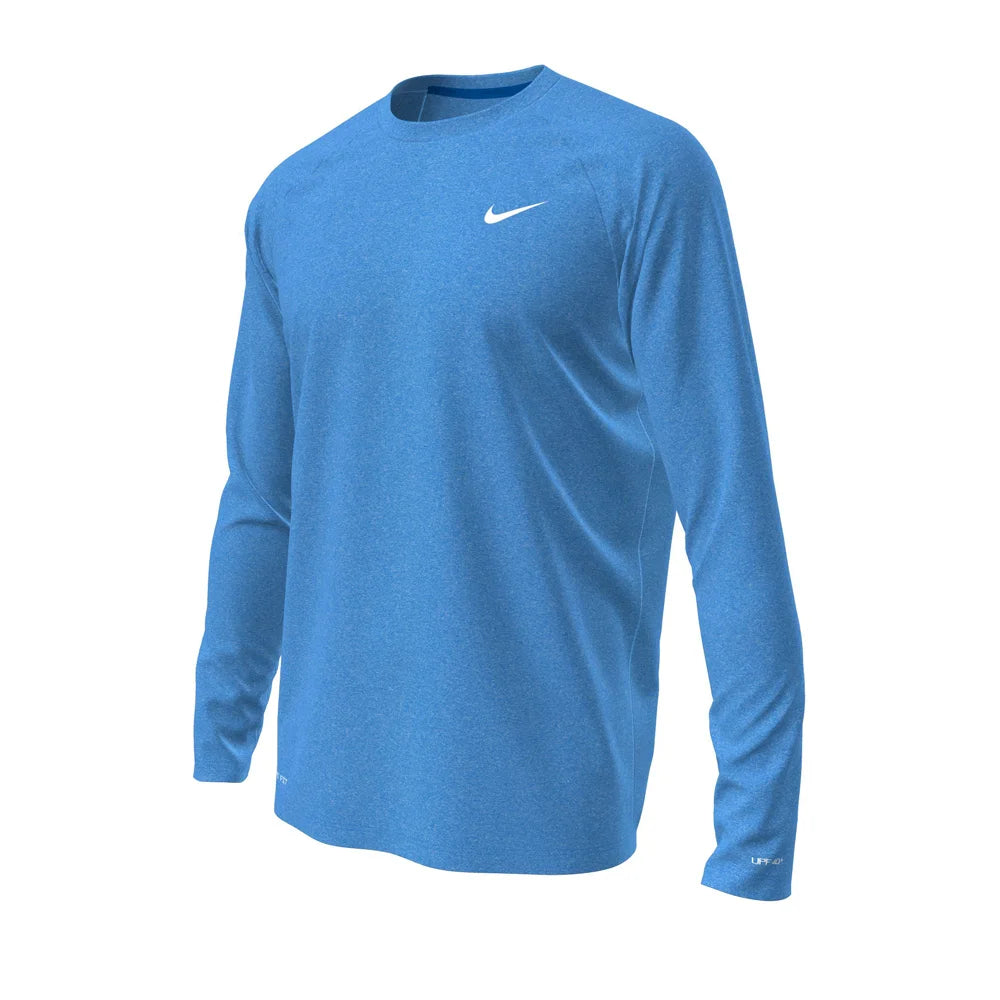 Nike Swim Men's Hydroguard Essential Dri-FIT UV Long Sleeve Top blue color