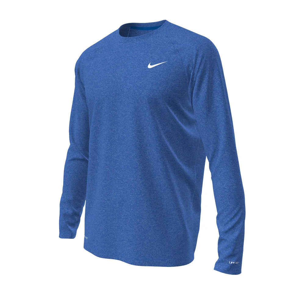 Nike Swim Men's Hydroguard Essential Dri-FIT UV Long Sleeve Top Blue.