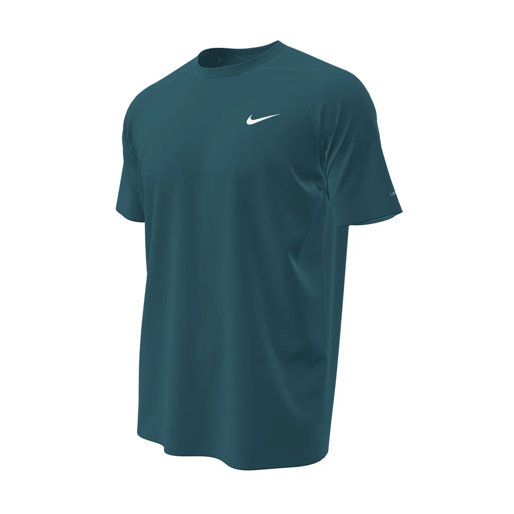 Nike Swim Men's Hydroguard Essential Dri-FIT UV Short Sleeve Top green color