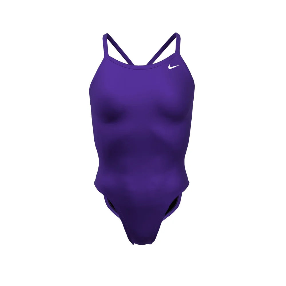 Nike Swim Women's HydraStrong Solid Racerback One Piece purple color..