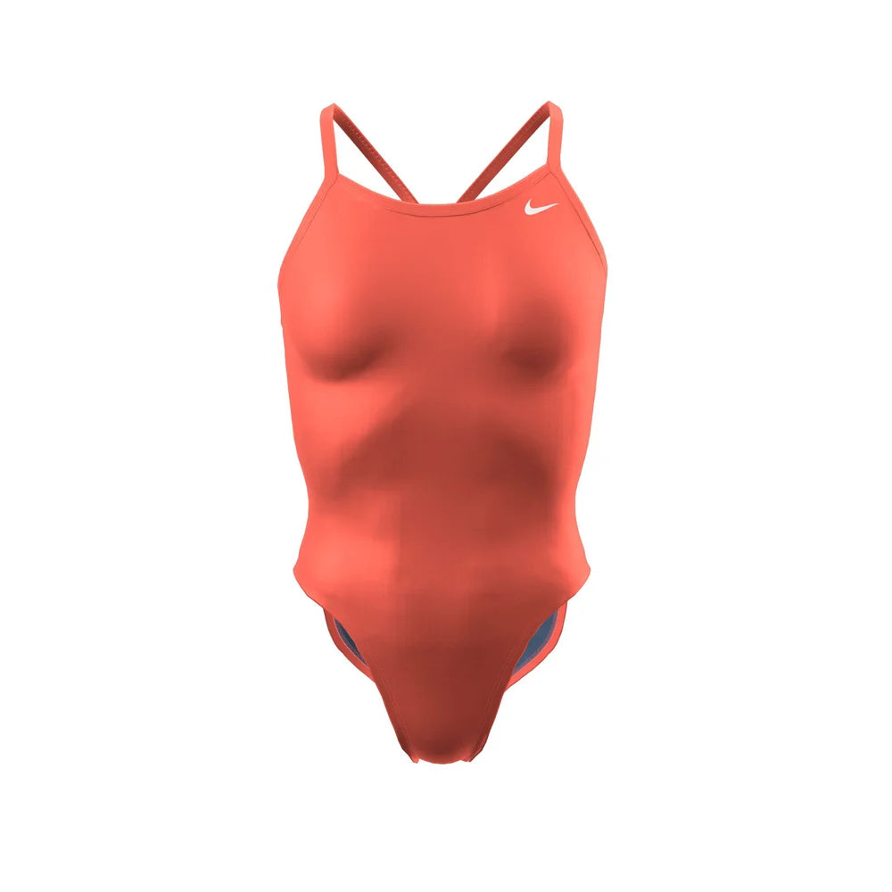 Nike Swim Women's HydraStrong Solid Racerback One Piece maroon color