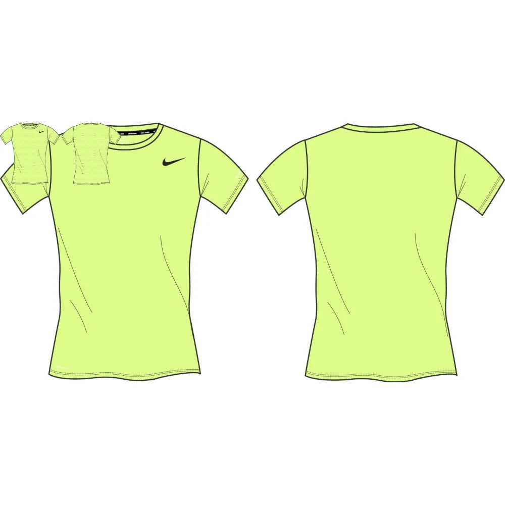 Nike Swim Women's Hydroguard Dri-FIT UV Short Sleeve Top yellow color.