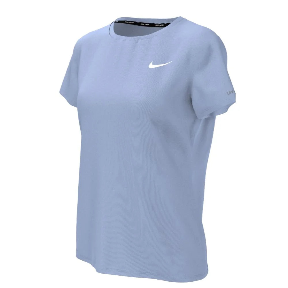 Nike Swim Women's Hydroguard Dri-FIT UV Short Sleeve Top Blue Color..