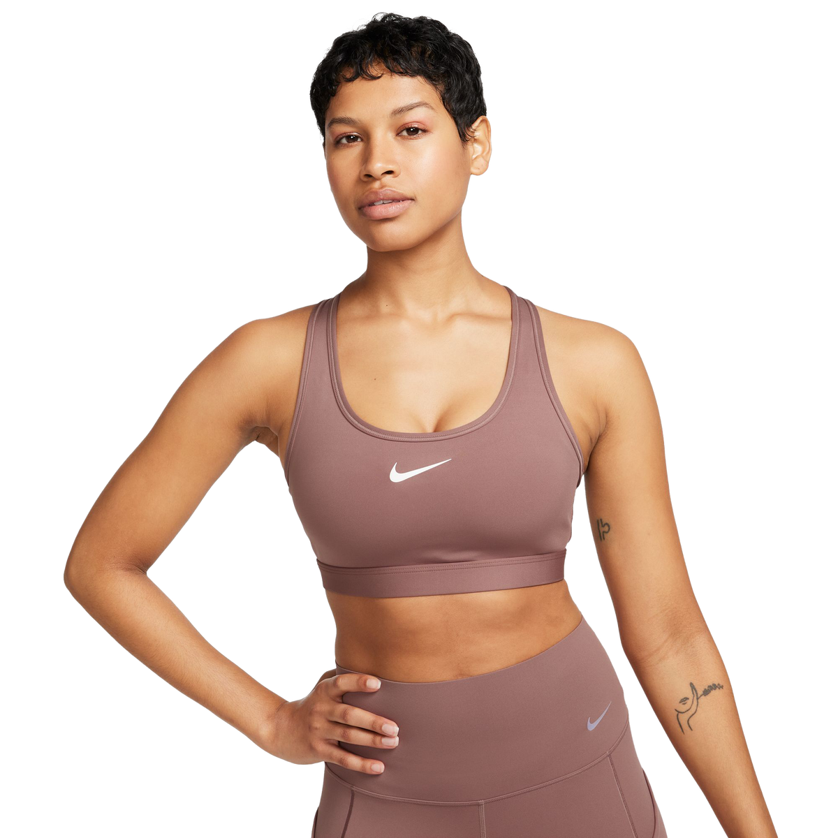 ★★Nike★★ Swoosh Medium Support Pad Sports Bra W White St NIKE SWOOSH MEDIUM SUPPORT BRA WHITE