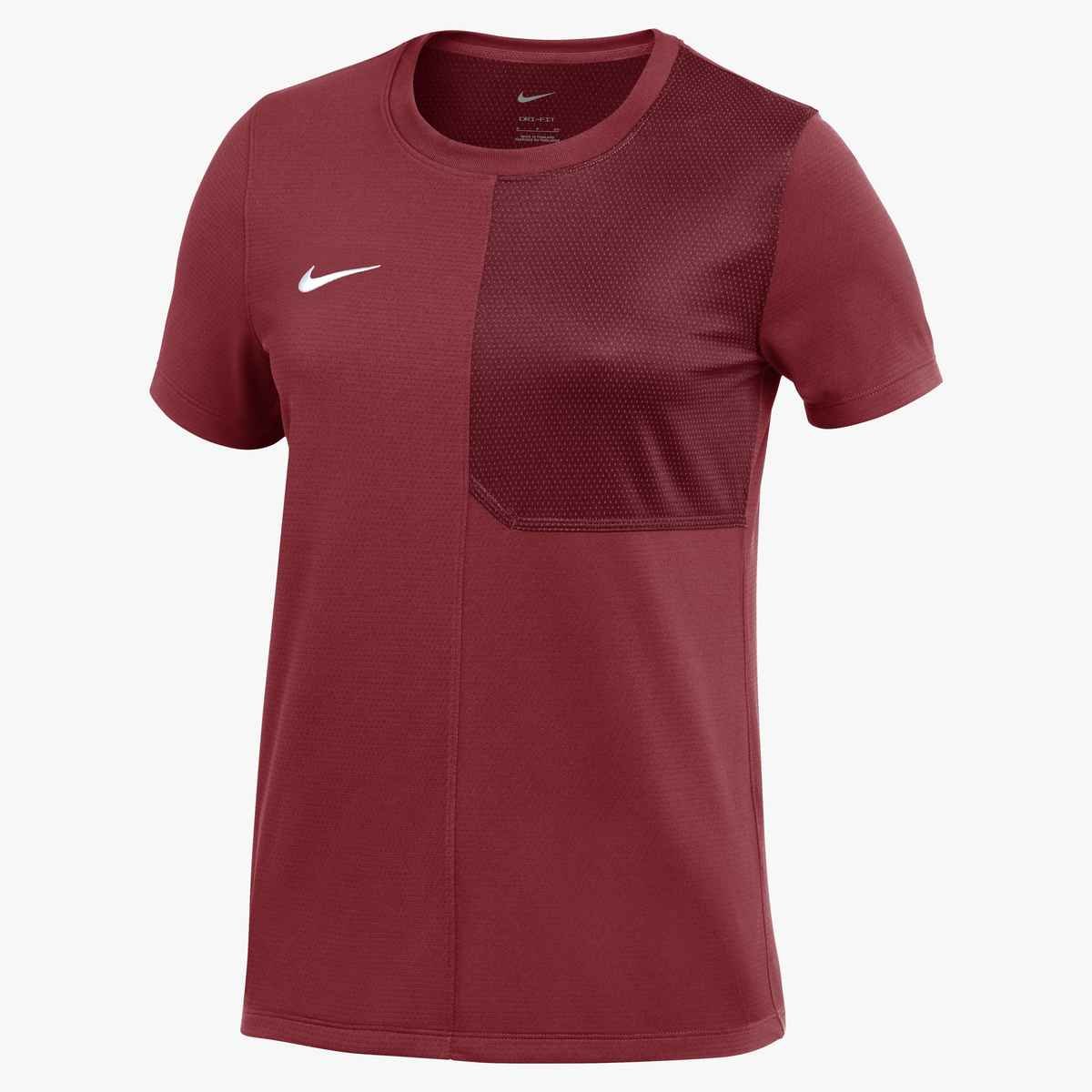 Nike Women's Dri-FIT Short-Sleeve UV Coach Top (Stock) Maroon color