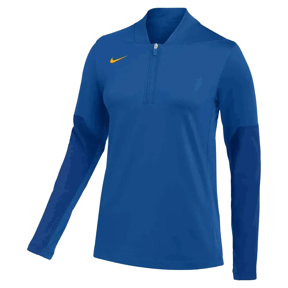 Nike Women's Dri-fit Midweight Half Zip Top Blue Color 