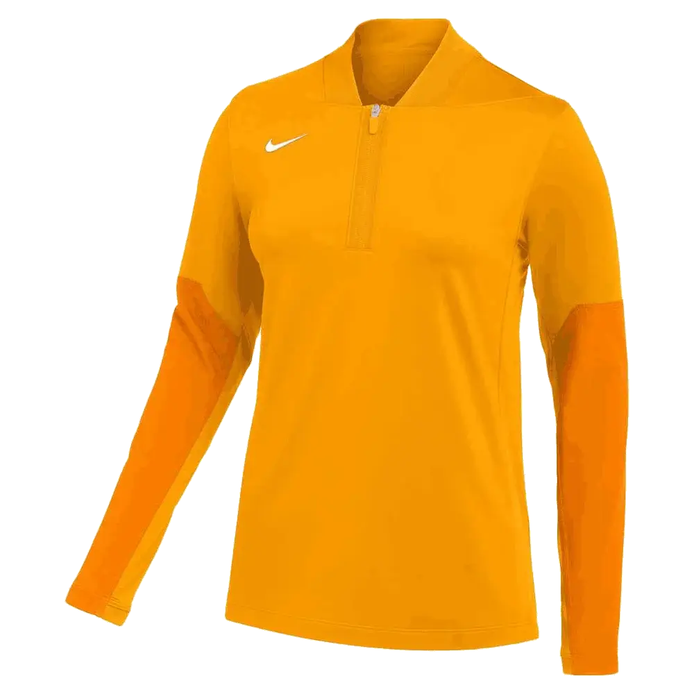 Nike Women's Dri-fit Midweight Half Zip Top Yellow Color