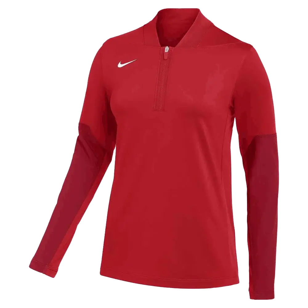 Nike Women's Dri-fit Midweight Half Zip Top Red Color