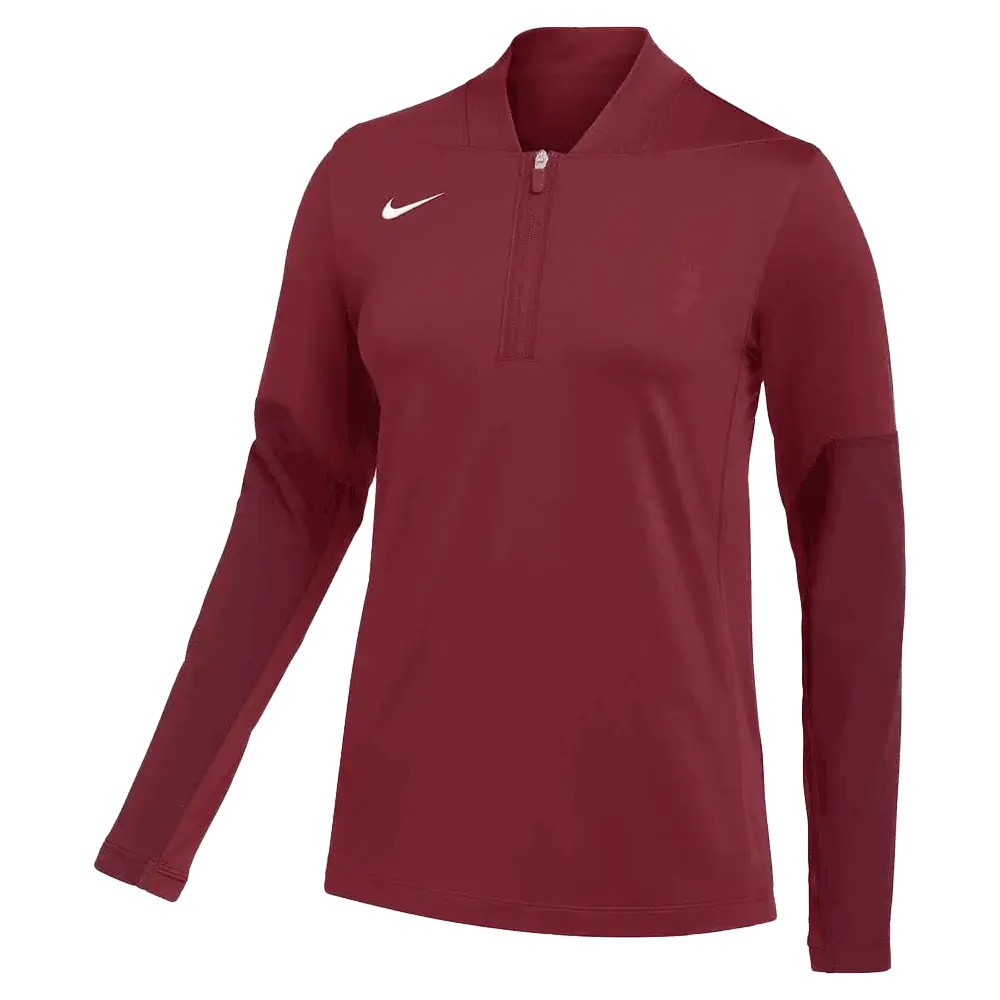Nike Women's Dri-fit Midweight Half Zip Top Crimson Color