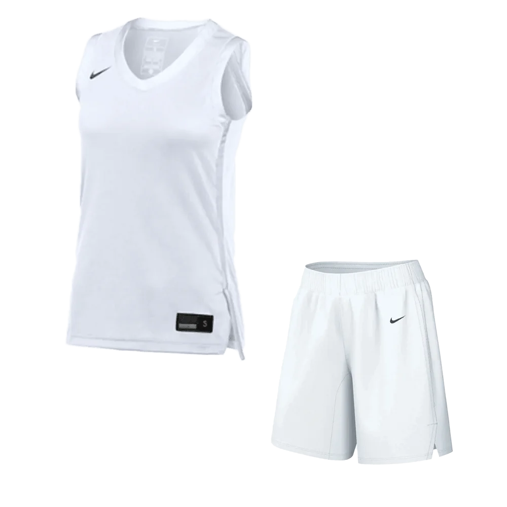 Nike Women's Pinnacle Basketball Jersey and Shorts (Stock) White color.