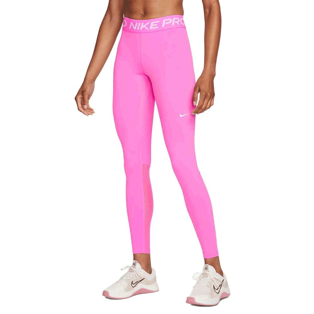 Nike Women's Pro Mid-rise Mesh-paneled Leggings