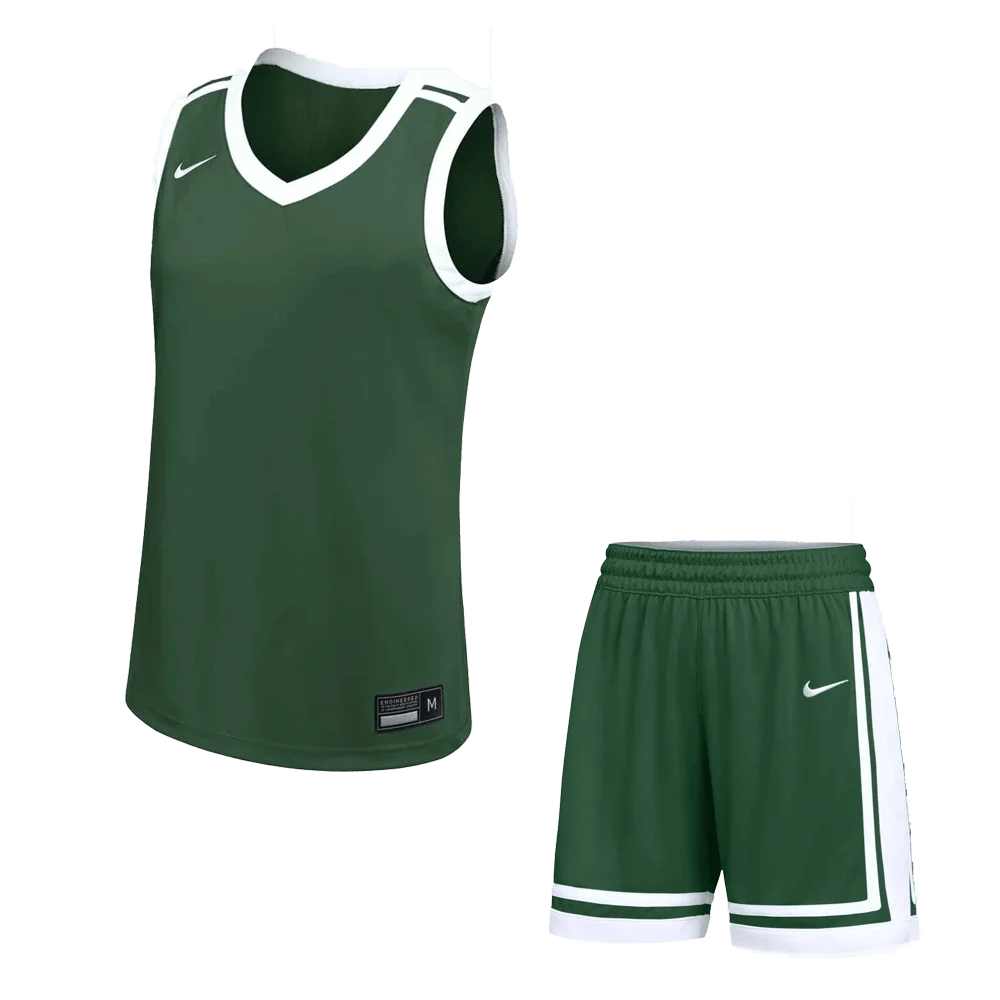Nike Women's Stock Elite Pro Jersey and Short Green color.