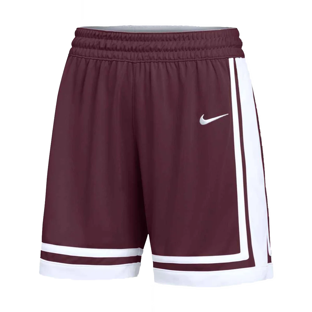 Nike Women's Stock Elite Pro Short Maroon color.