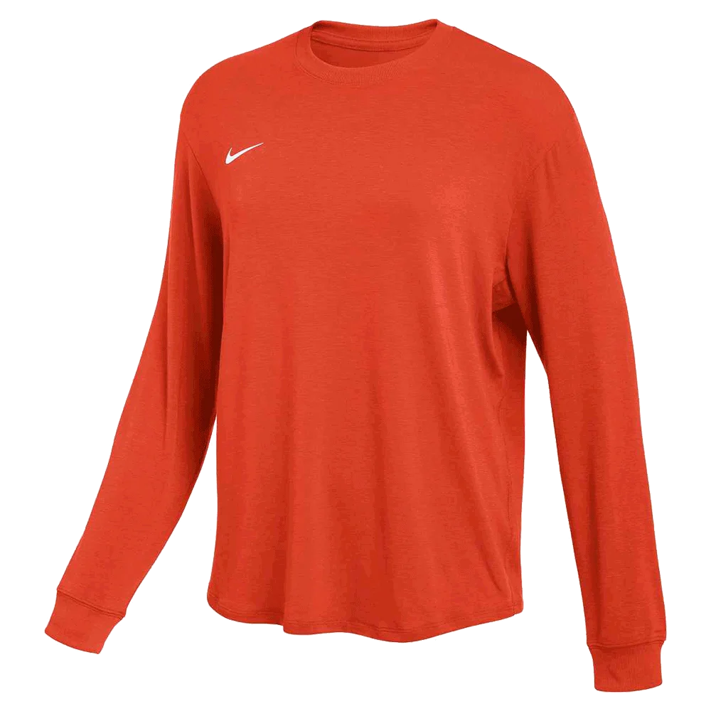 Nike Women's Team One Relaxed Top LS orange color