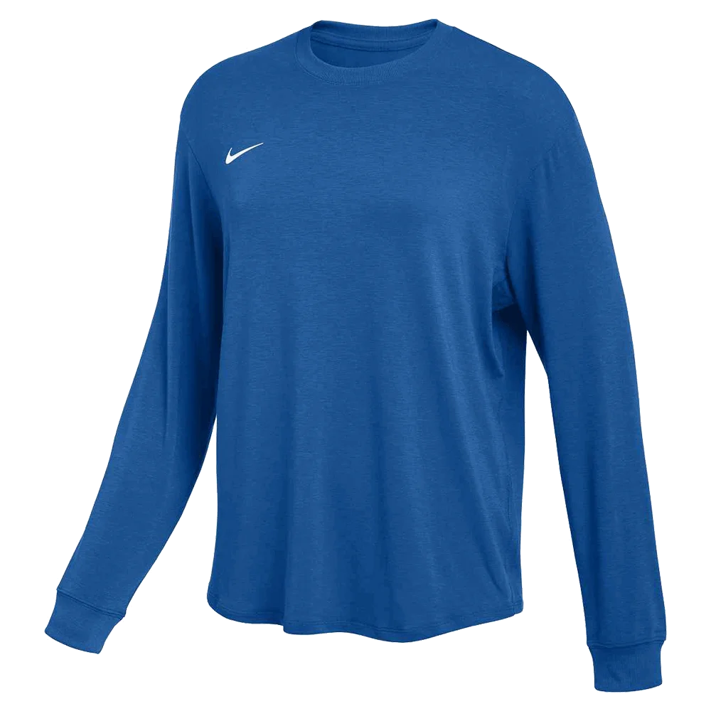 Nike Women's Team One Relaxed Top LS blue color