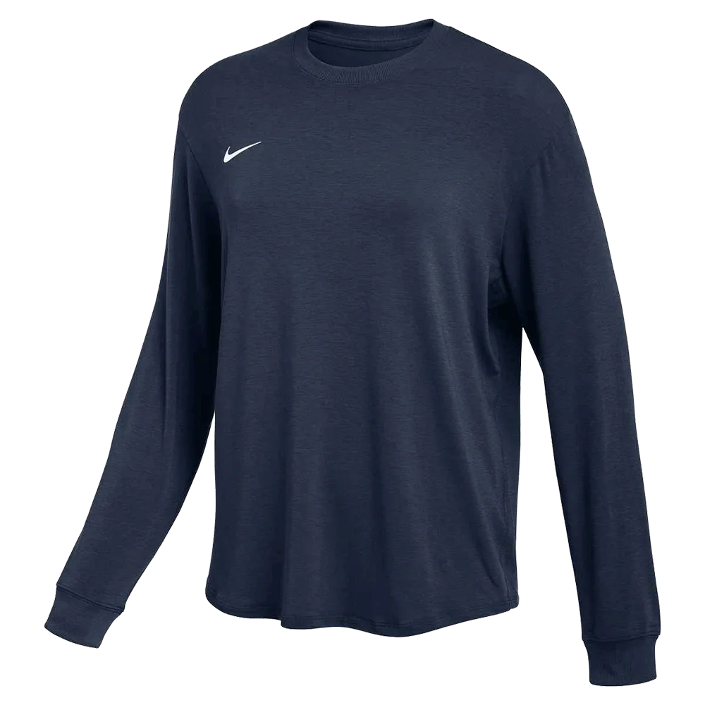 Nike Women's Team One Relaxed Top LS navy color