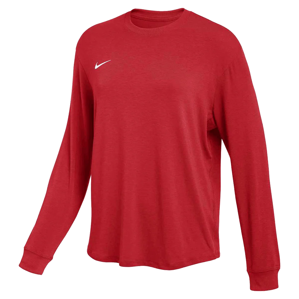 Nike Women's Team One Relaxed Top LS red color