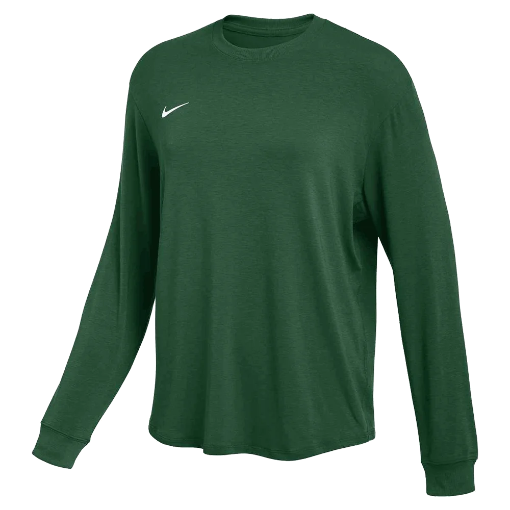 Nike Women's Team One Relaxed Top LS green color