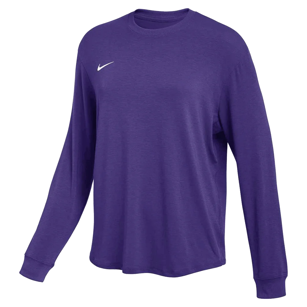 Nike Women's Team One Relaxed Top LS purple color