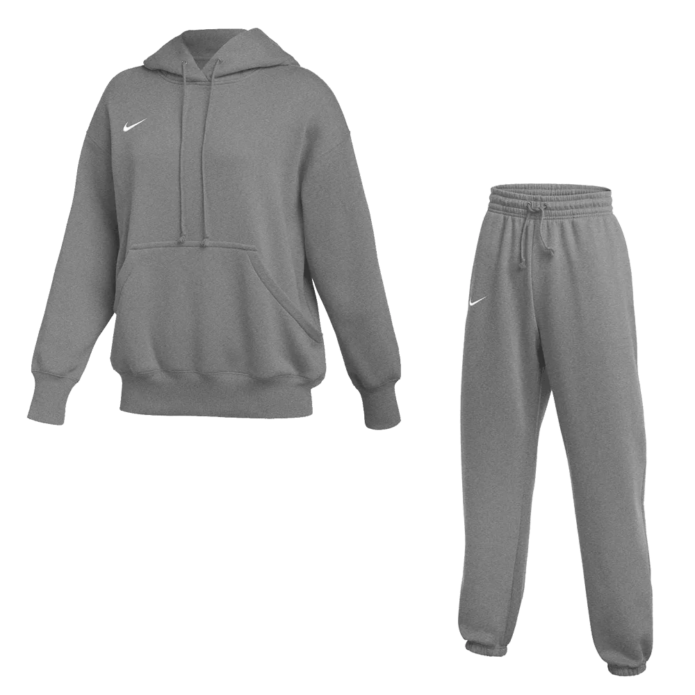 Nike Women's Team Sportswear Phoenix Set - Hoodie and Pants gray color