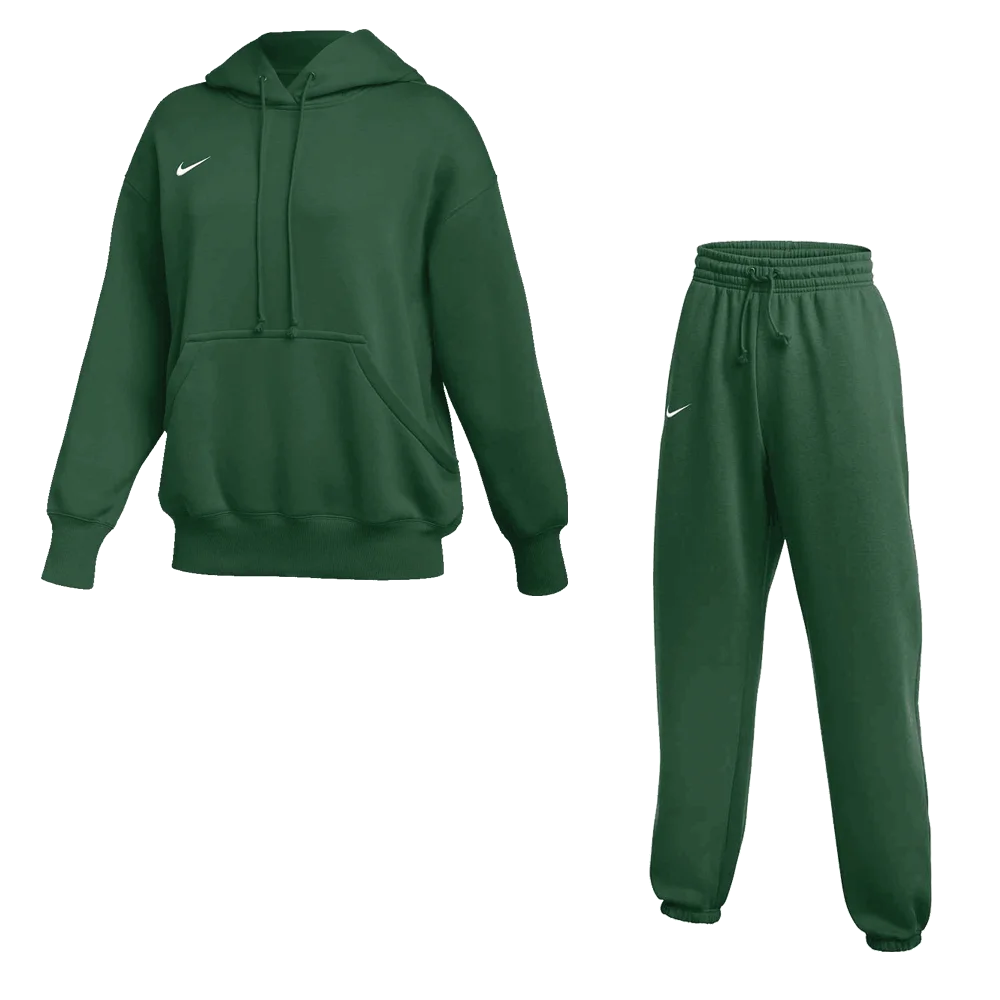 Nike Women's Team Sportswear Phoenix Set - Hoodie and Pants  green color