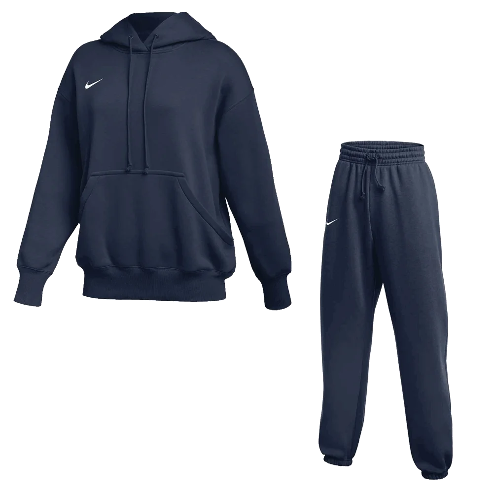Nike Women's Team Sportswear Phoenix Set - Hoodie and Pants  navy color