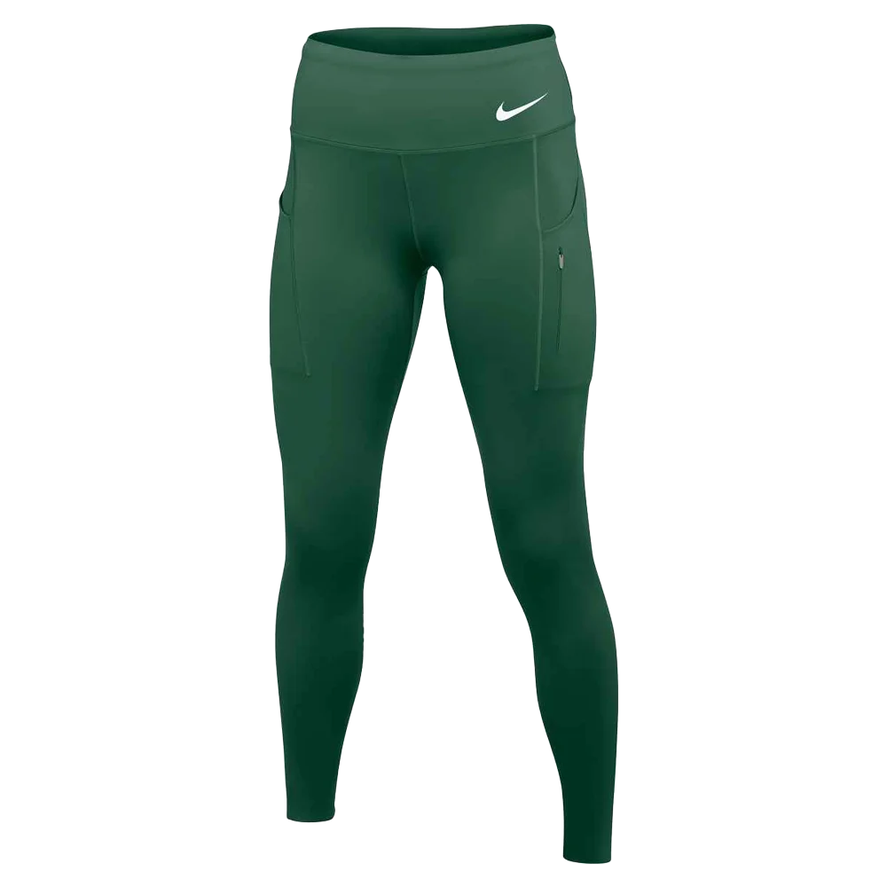 Nike Women's Therma-Fit Go Mid-Rise 78 Tights (Stock) Green color.