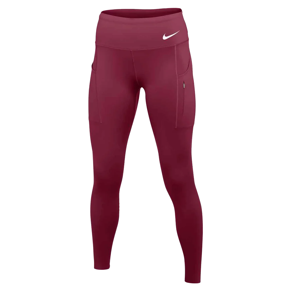 Nike Women's Therma-Fit Go Mid-Rise 78 Tights (Stock) Maroon color