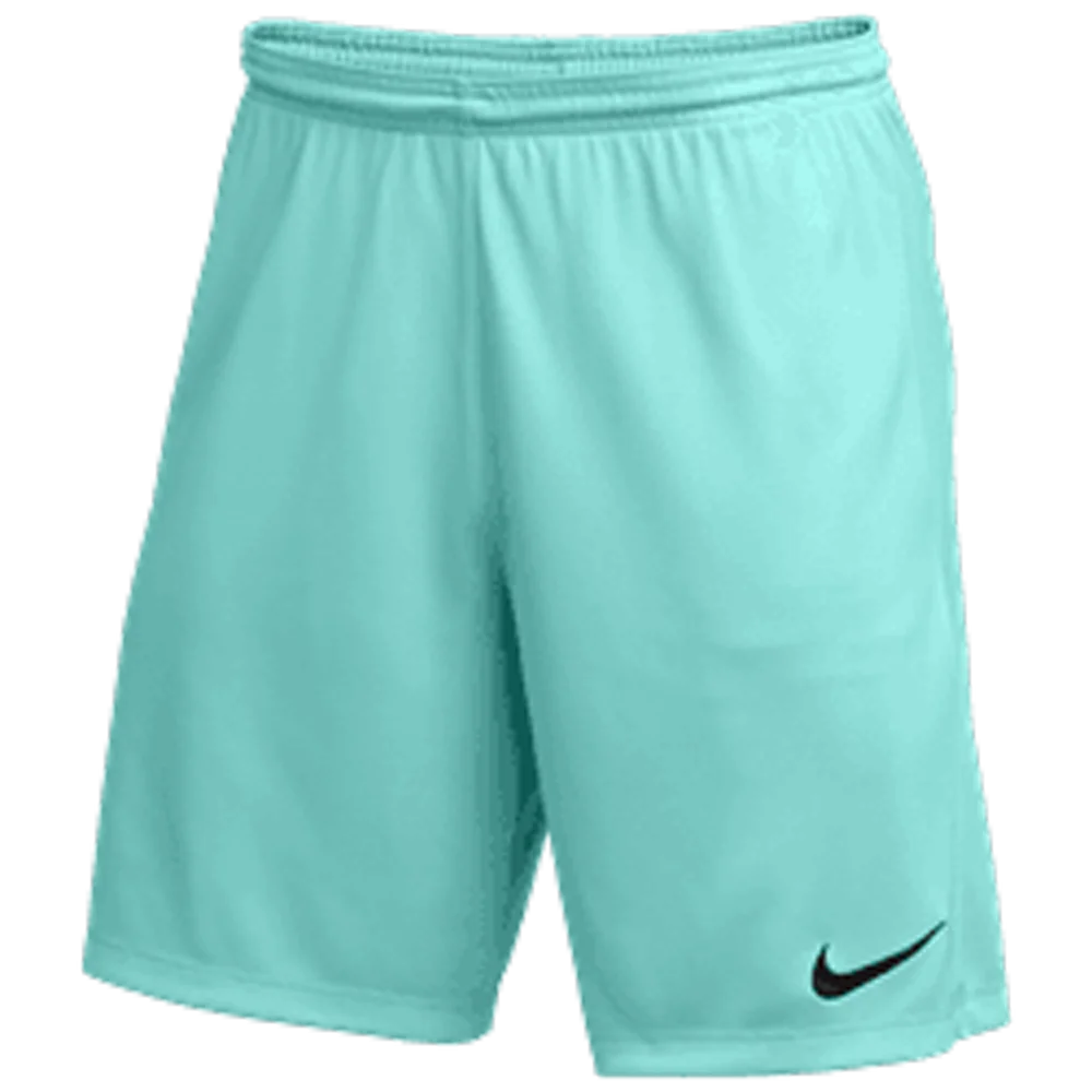 Nike Big Kids Dri-FIT Park 3 Knit Soccer Shorts Blue Color.