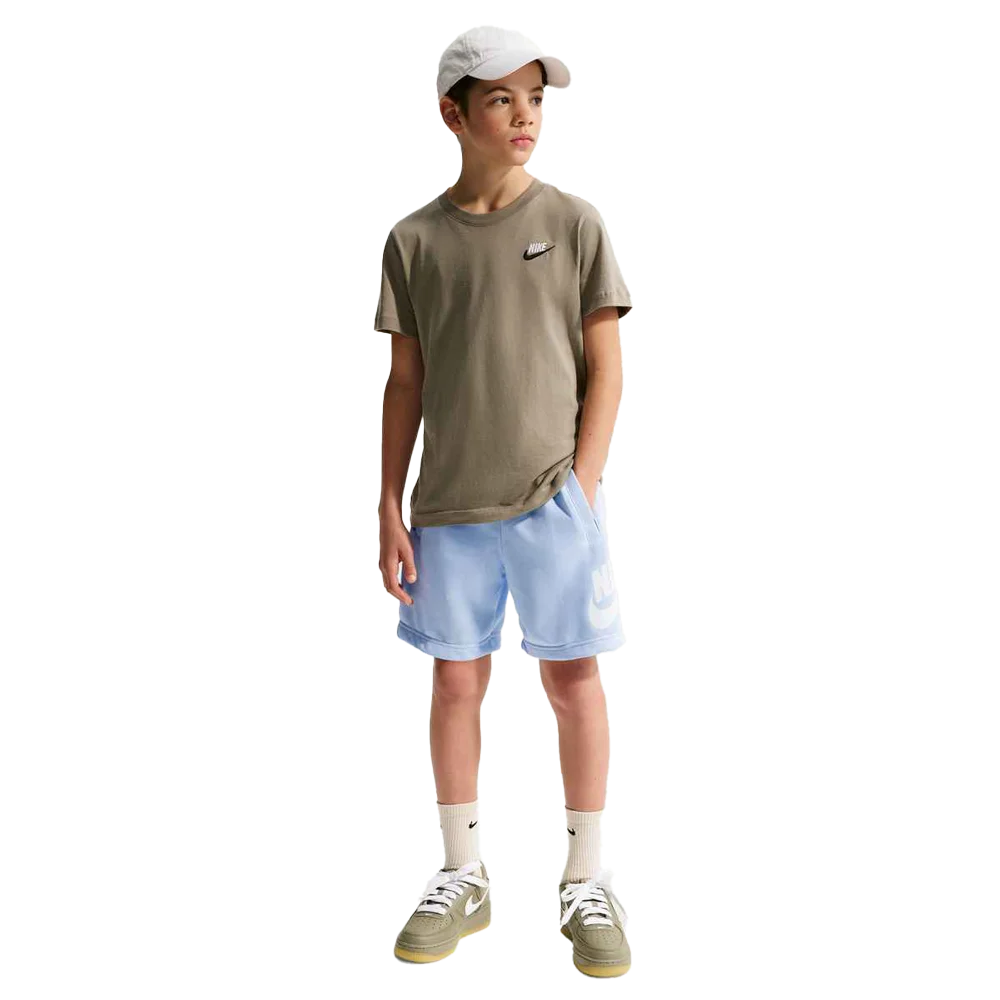 Nike Big Kids' Sportswear Club Fleece French Terry Shorts Blue Color