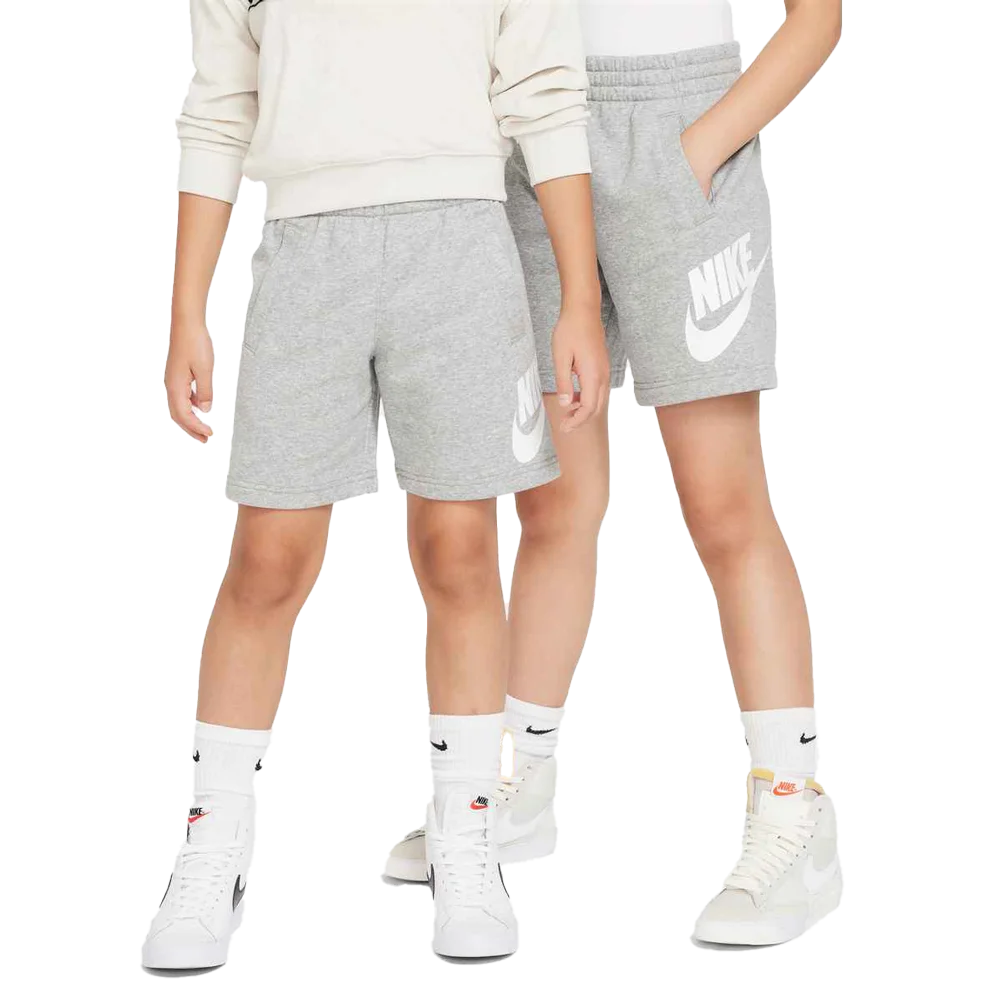 Nike Big Kids' Sportswear Club Fleece French Terry Shorts Gray Color