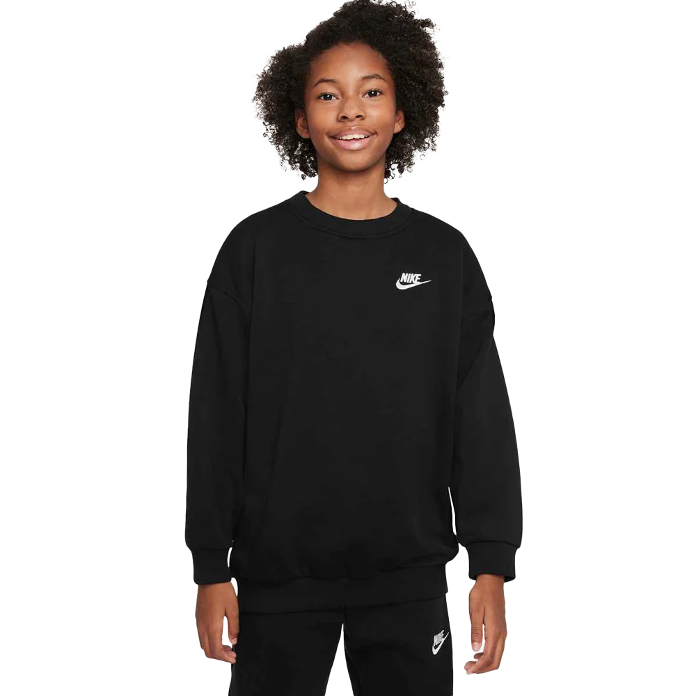 Nike Big Kids' Sportswear Club Fleece  Oversized Sweatshirt Black Color