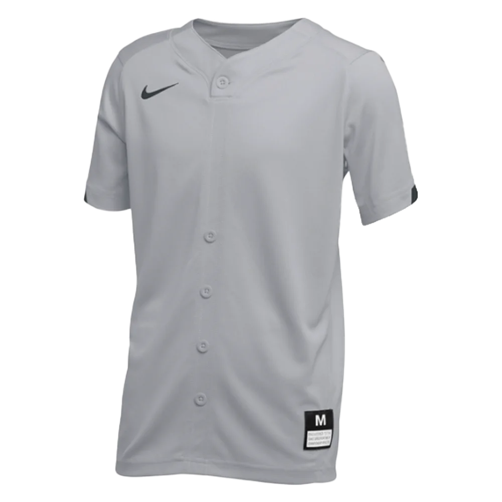 Nike Big Kids' Stock Gapper Baseball Jersey (Loose Fit) Grey Color 